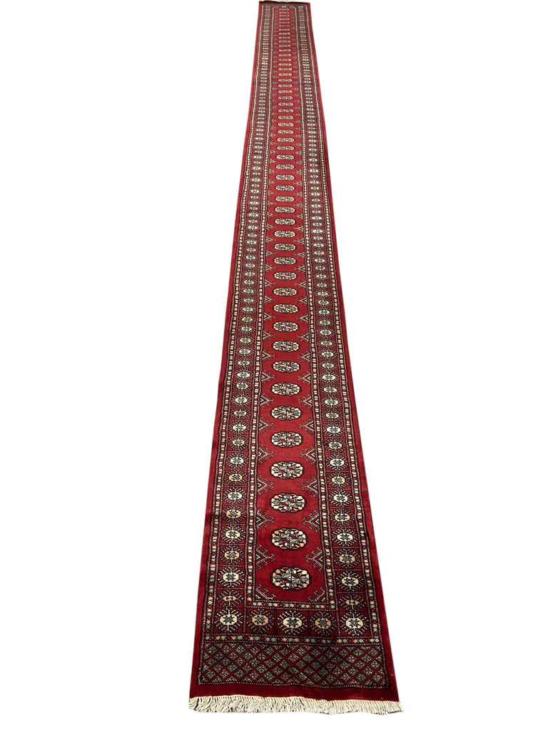 26' Extra Long Runner Handmade Bokhara carpet #F-6780