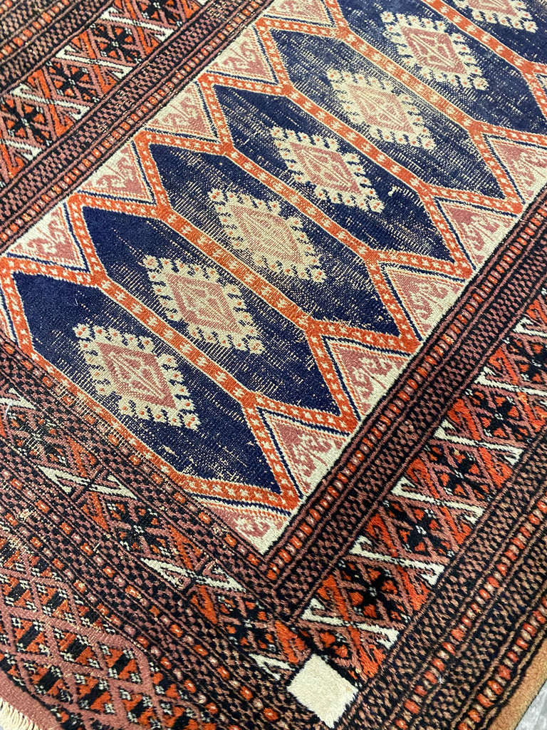 2.9 x 7.9 Vintage Turkman Jaldar Runner- 1960's LOW PILE ESTAE Rug #F-6785