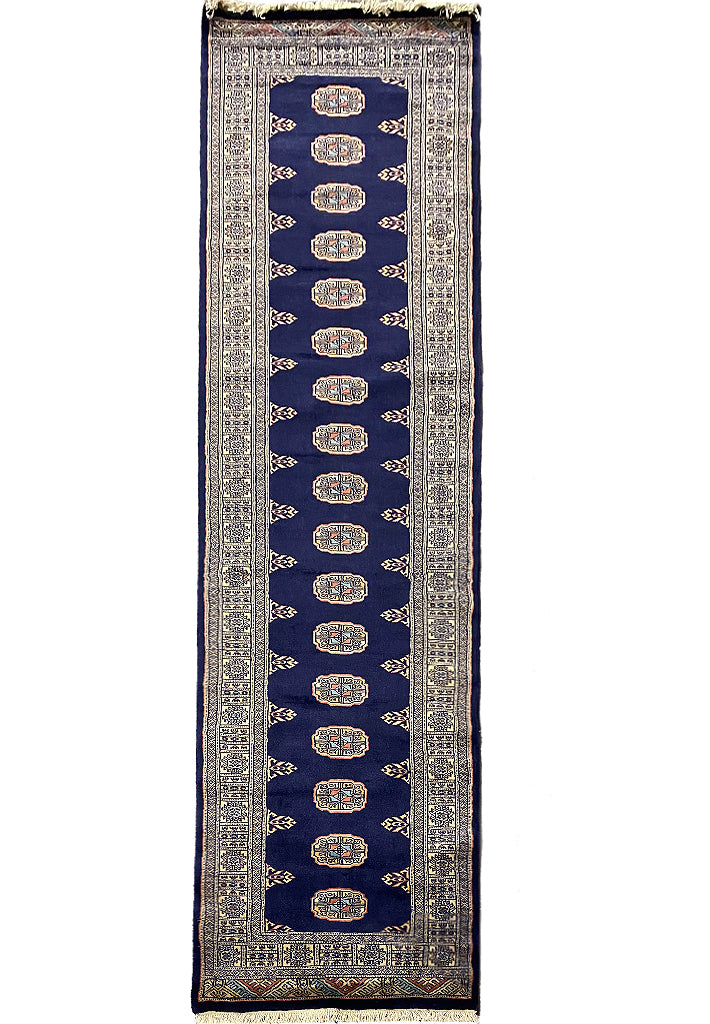 10' Feet BLUE Bokhara Runner #PIX-29906