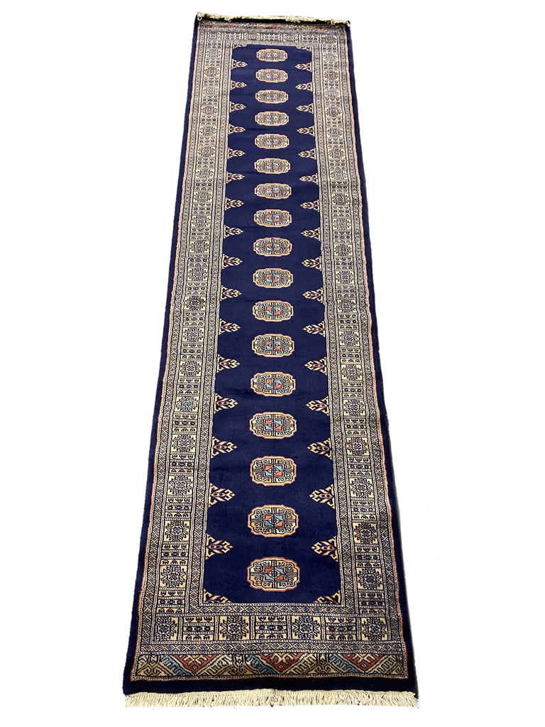 10' Feet BLUE Bokhara Runner #PIX-29906