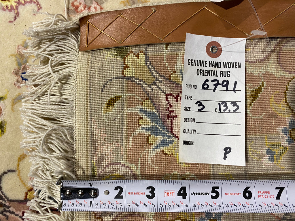 13' Authentic Persian Tabriz Runner Super Fine Quality 400 KPSI #F-6791