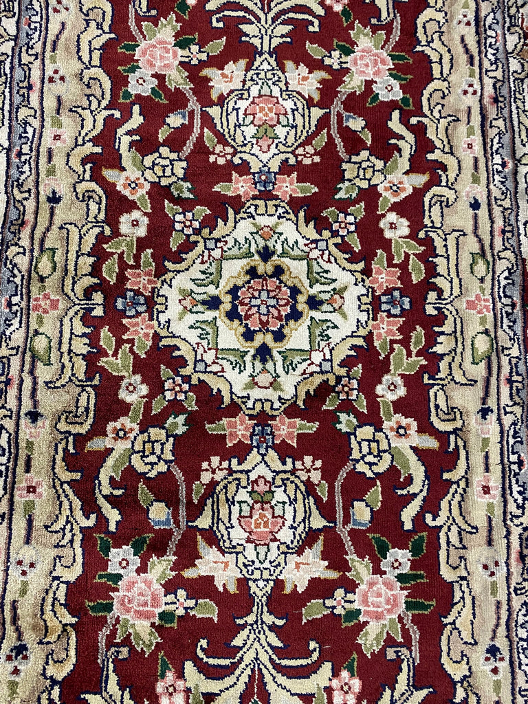 12' Feet Runner Handmade Bamboo Silk French BURGUNDY #F-6793