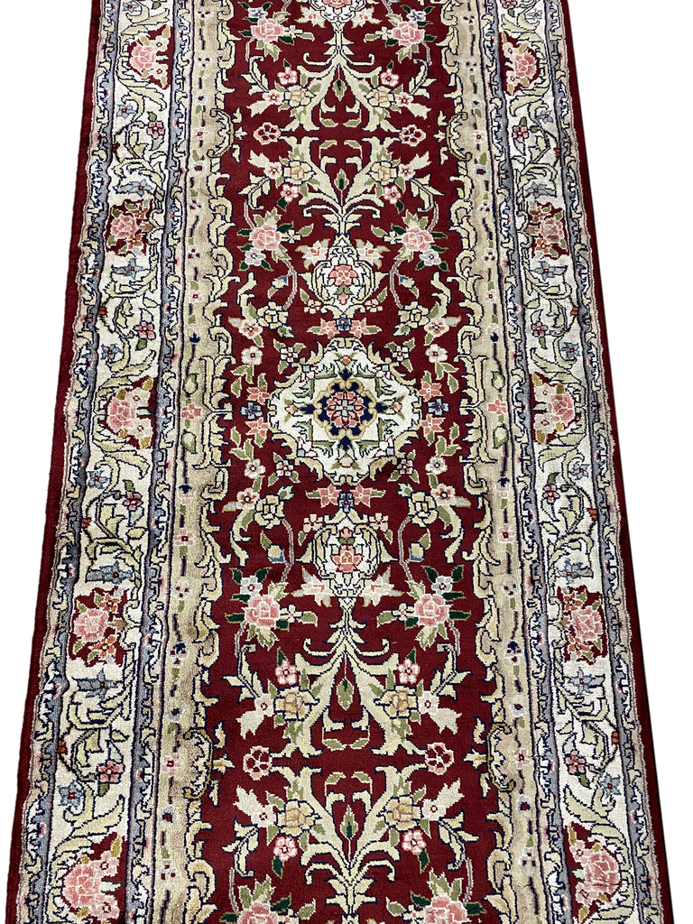 12' Feet Runner Handmade Bamboo Silk French BURGUNDY #F-6793