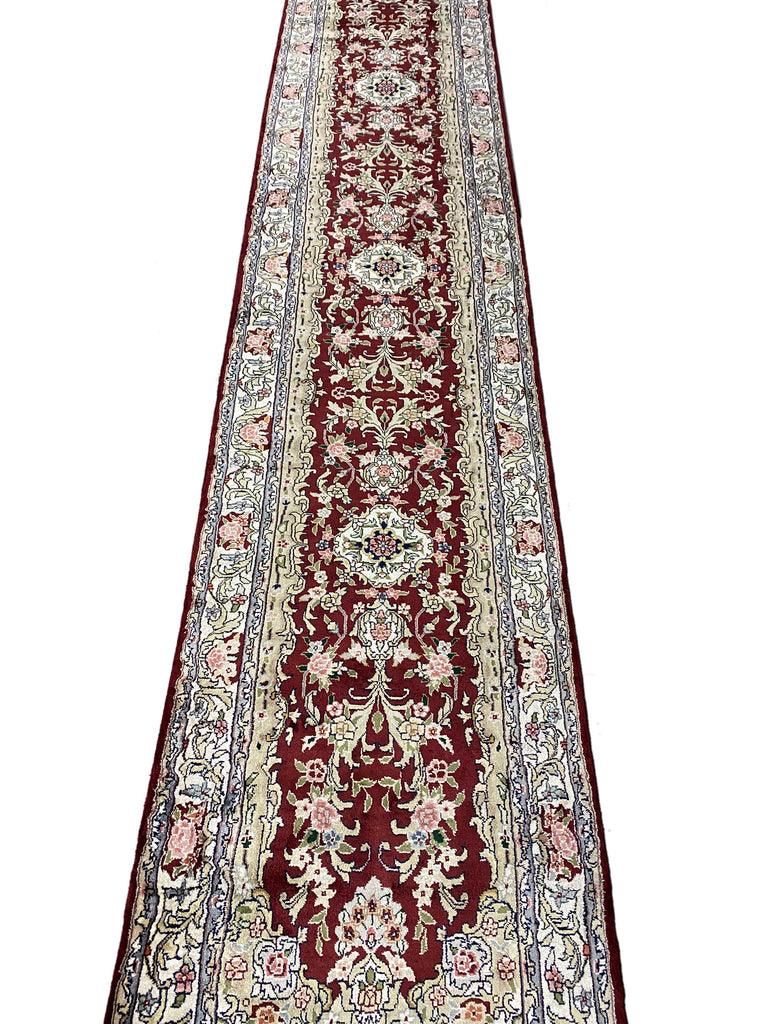 12' Feet Runner Handmade Bamboo Silk French BURGUNDY #F-6793