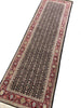 Load image into Gallery viewer, 8&#39; Feet Runner Herati Fish Tabriz BLACK Fine Rug Wool and SILK #F-6794