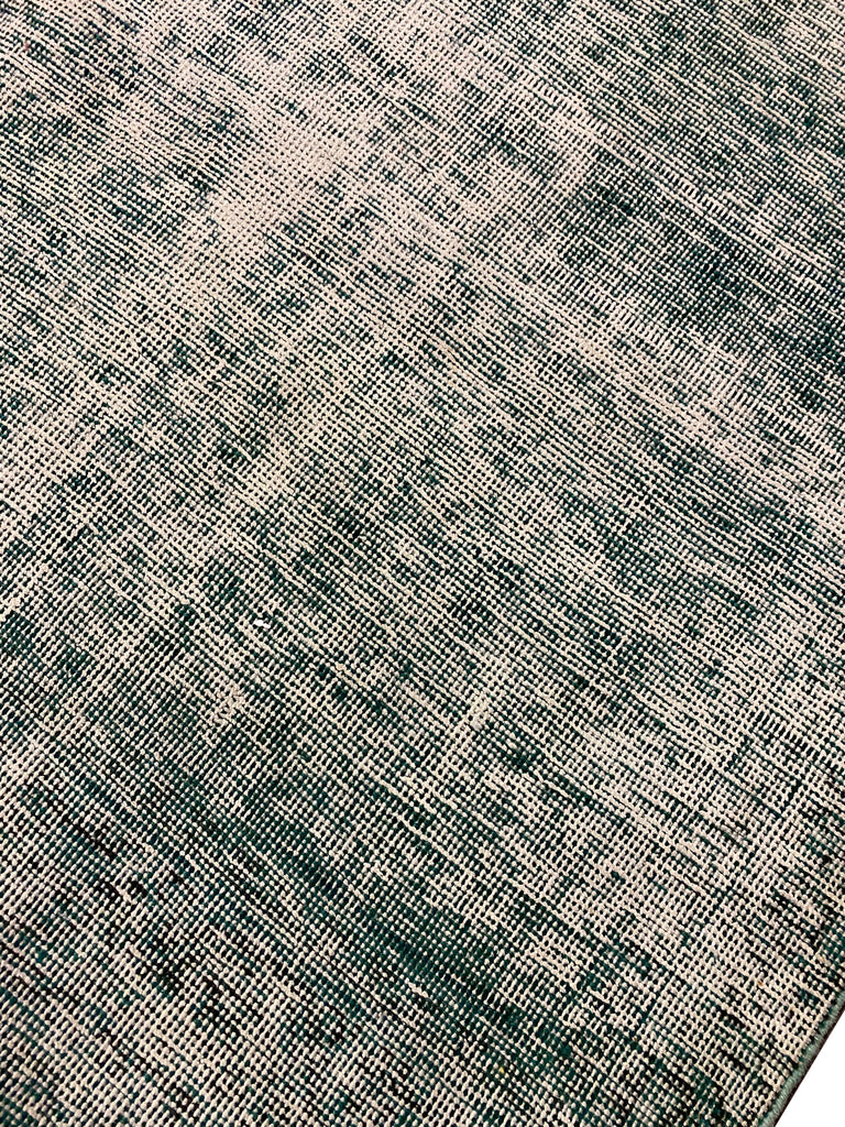 15' Long Vintage Runner Low Pile GREEN Contemporary #F-6795