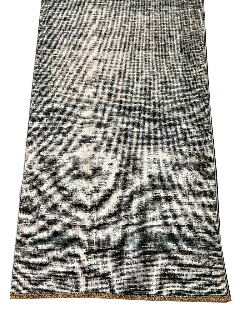 15' Long Vintage Runner Low Pile GREEN Contemporary #F-6795