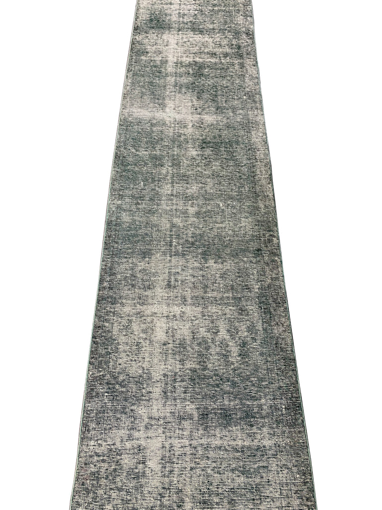 15' Long Vintage Runner Low Pile GREEN Contemporary #F-6795