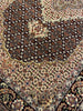 Load image into Gallery viewer, 3.1 x 4.11 Quality Handmade Wool and Silk Mahi Tabriz Rug BLACK #F-6797