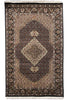 Load image into Gallery viewer, 3.1 x 4.11 Quality Handmade Wool and Silk Mahi Tabriz Rug BLACK #F-6797