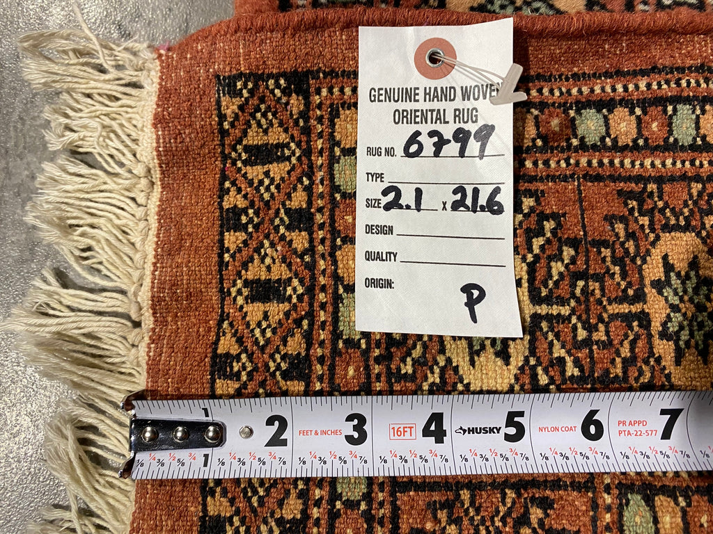 21' Feet LONG RUNNER Handmade Pakistan Bokhara #F-6799