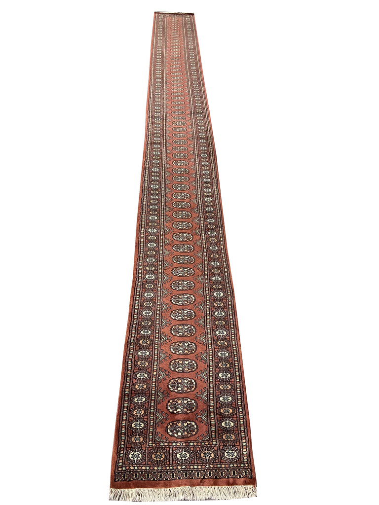 21' Feet LONG RUNNER Handmade Pakistan Bokhara #F-6799