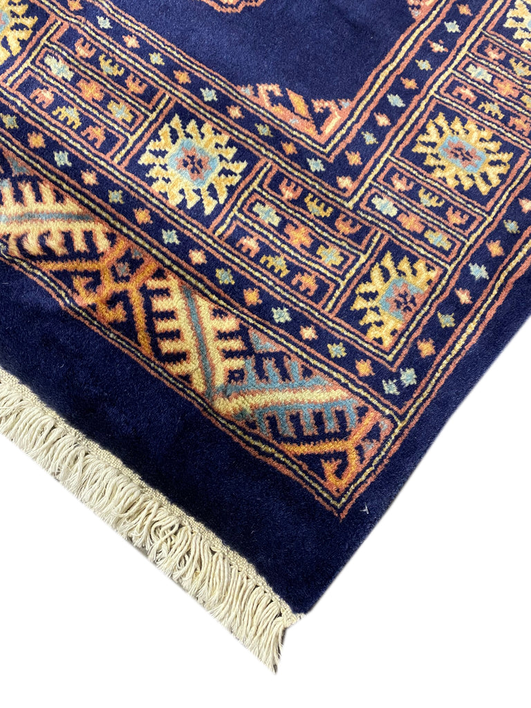 8' Foot Runner Handmade Bokhara Navy Blue #F-6800