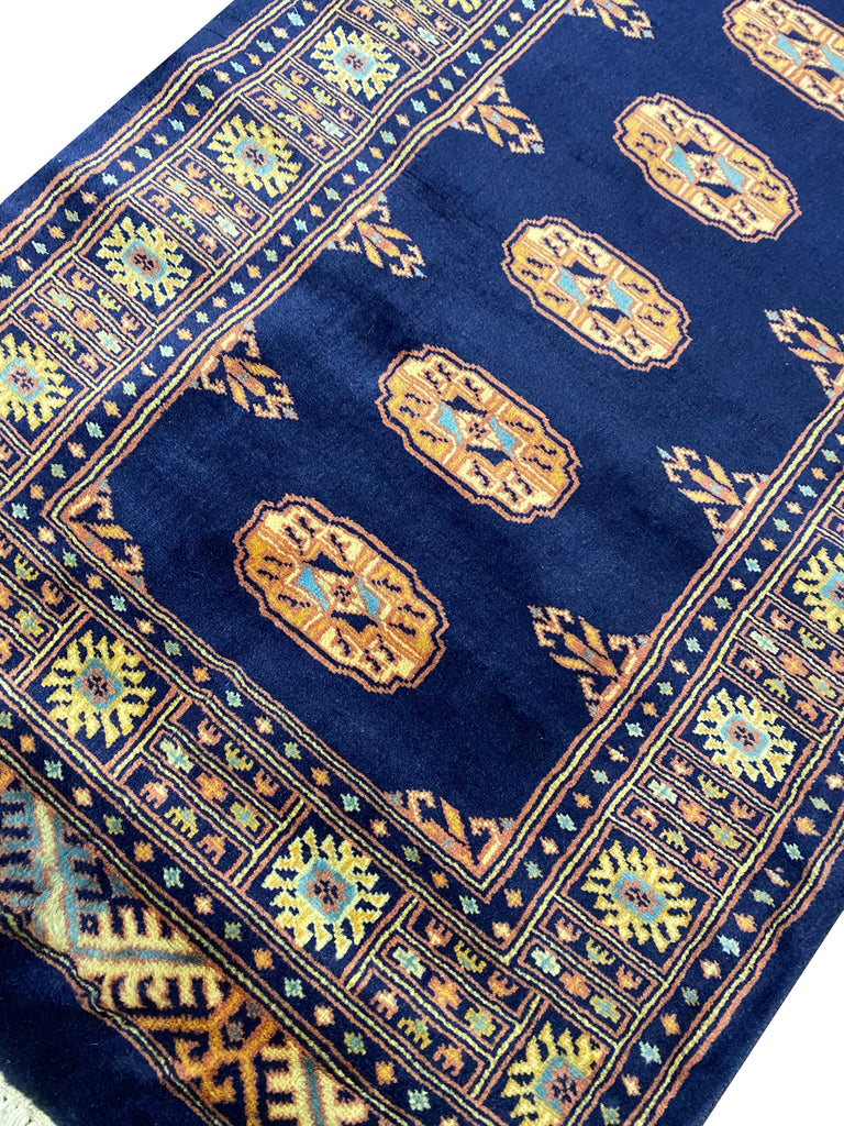 8' Foot Runner Handmade Bokhara Navy Blue #F-6800