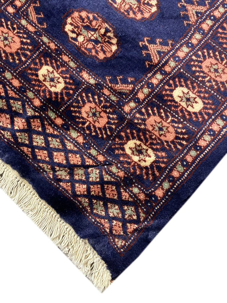 20' Feet Long Bokhara Handmade Runner DARK BLUE #PIX-29898