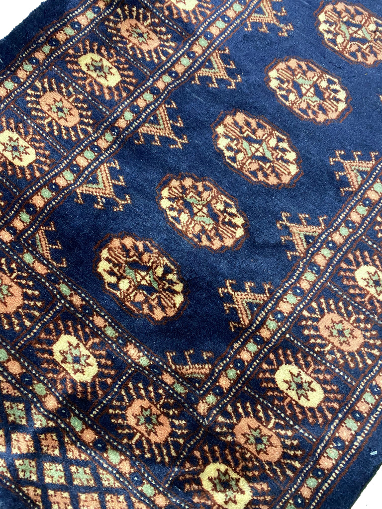 20' Feet Long Bokhara Handmade Runner DARK BLUE #PIX-29898