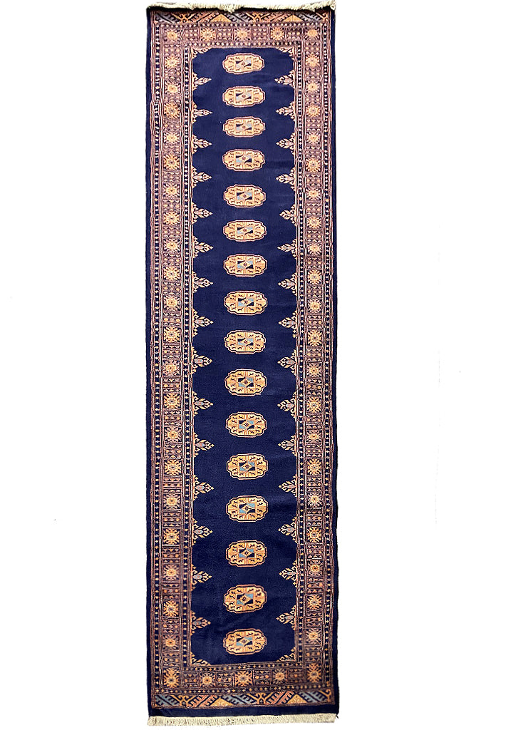 10' New Handmade Bokhara Runner DARK BLUE #PIX-29907