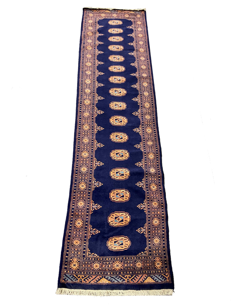 10' New Handmade Bokhara Runner DARK BLUE #PIX-29907
