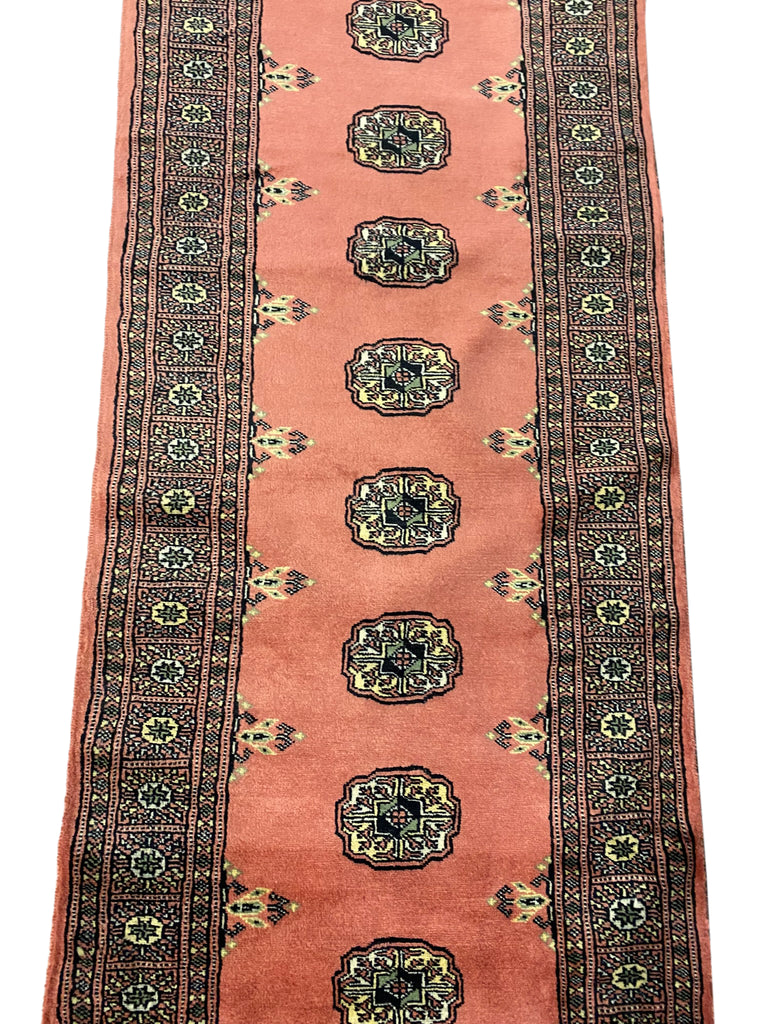14' Feet Long Runner Classic Handmade Bokhara Rose Salmon #PIX-29874