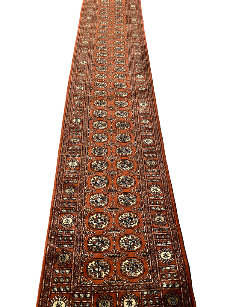 18' Feet Runner Classic Bokhara Handmade Pakistan #PIX-29859