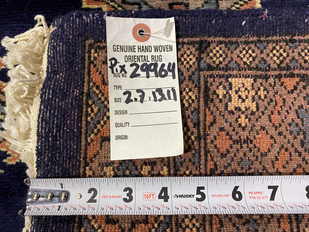 14' feet Long Jaldar Bokhara Runner BLUE #PIX-29964