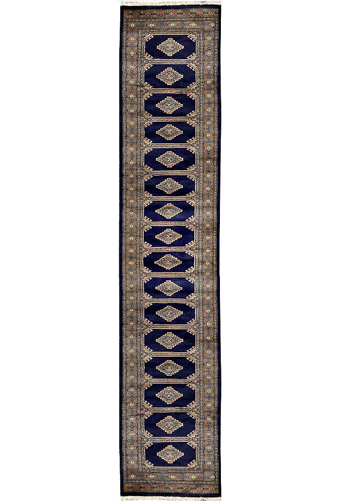 14' feet Long Jaldar Bokhara Runner BLUE #PIX-29964