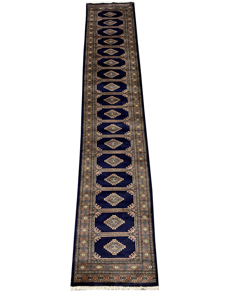 14' feet Long Jaldar Bokhara Runner BLUE #PIX-29964