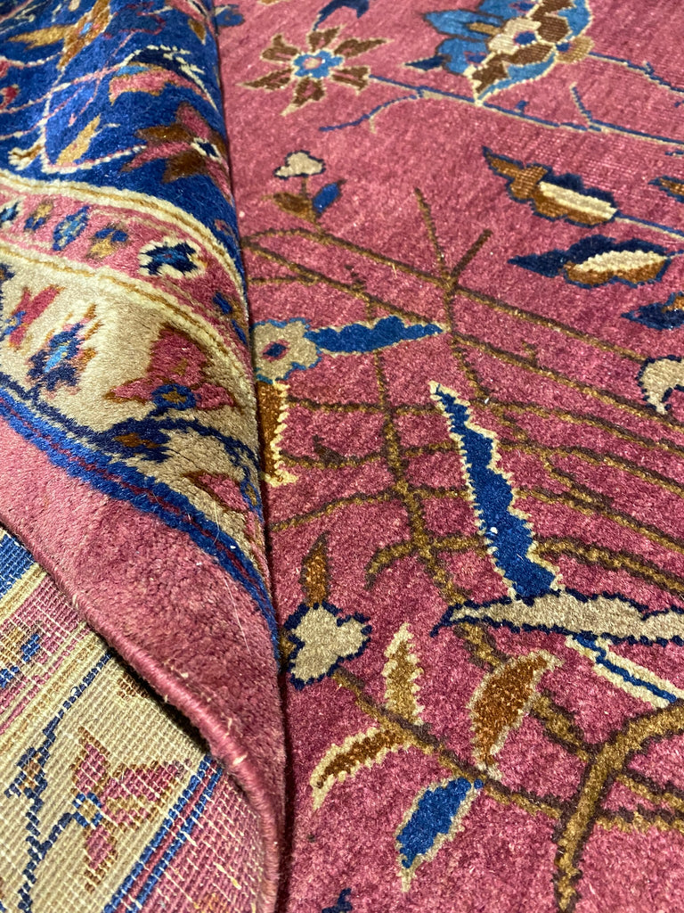 9.11 x 11.9 Antique Tabriz Wool Rug TREES #F-6804