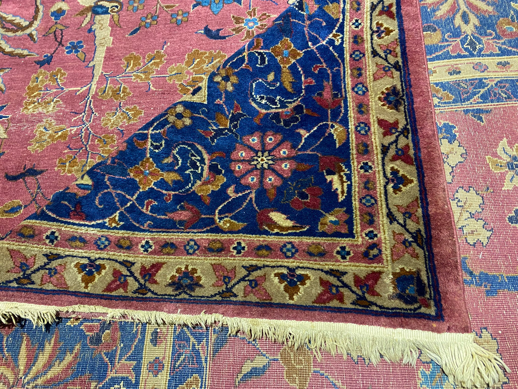 9.11 x 11.9 Antique Tabriz Wool Rug TREES #F-6804