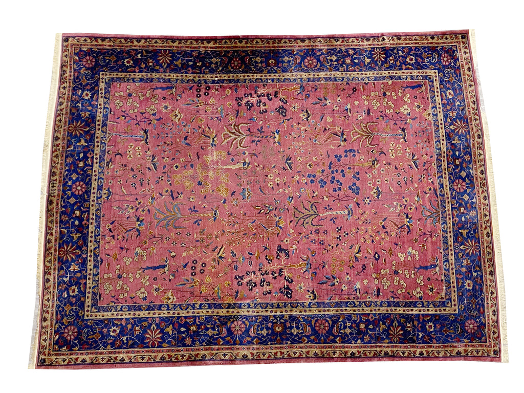 9.11 x 11.9 Antique Tabriz Wool Rug TREES #F-6804