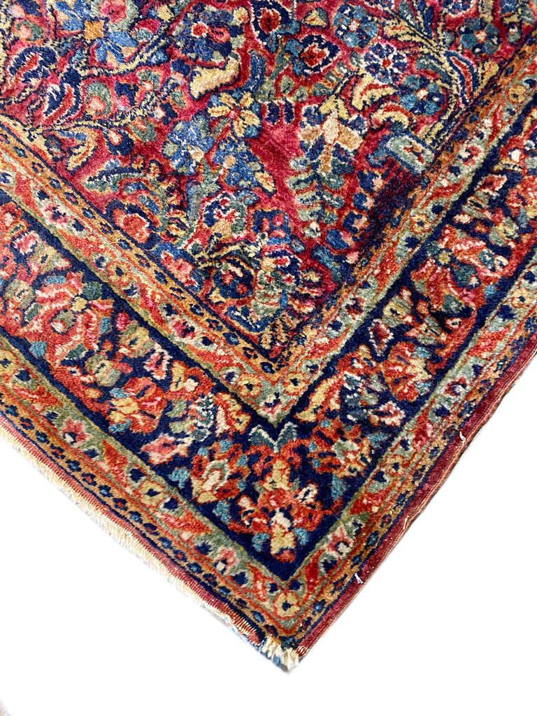 3.8 X 9.10 Antique Sarouk Runner 1940's #F-6805