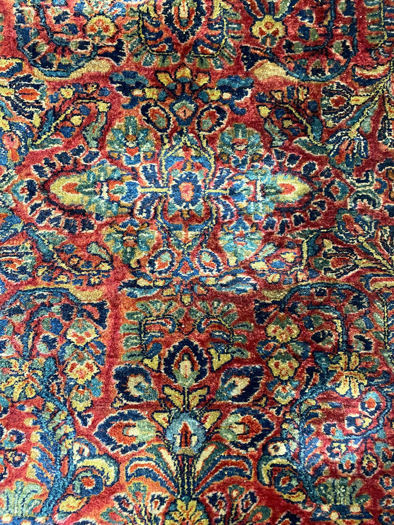 3.8 X 9.10 Antique Sarouk Runner 1940's #F-6805