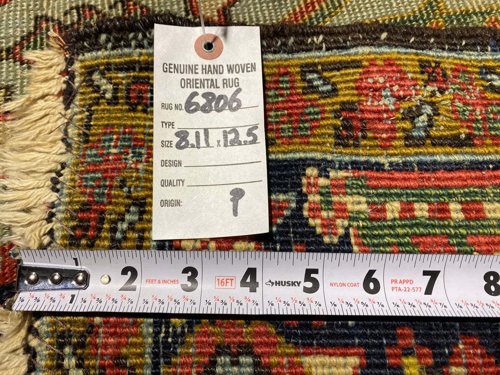 9.0 x 12.5 Genuine Antique Persian Heriz Serapi Rug 1940's #F-6806