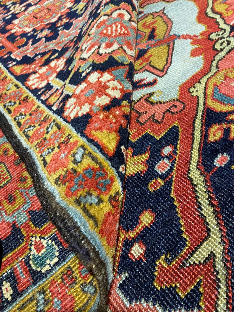 9.0 x 12.5 Genuine Antique Persian Heriz Serapi Rug 1940's #F-6806