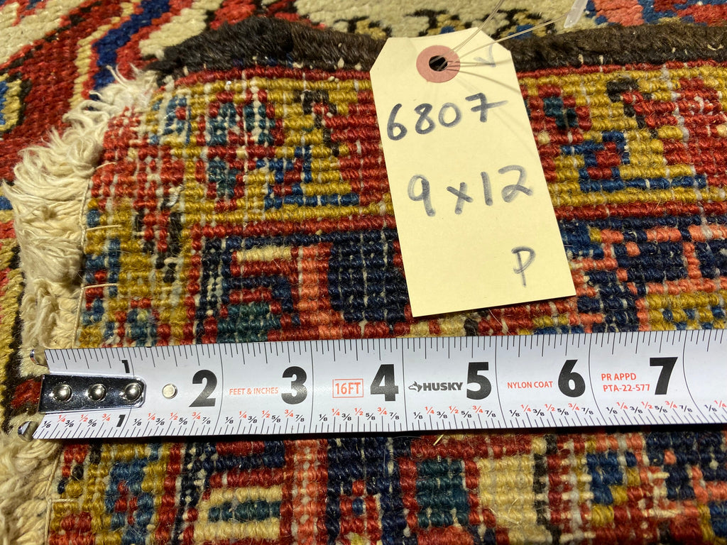 9 x 12 Genuine Antique Persian Heriz Rug 1940's #F-6807