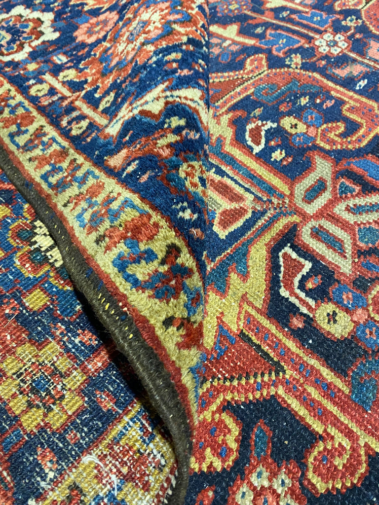 9 x 12 Genuine Antique Persian Heriz Rug 1940's #F-6807
