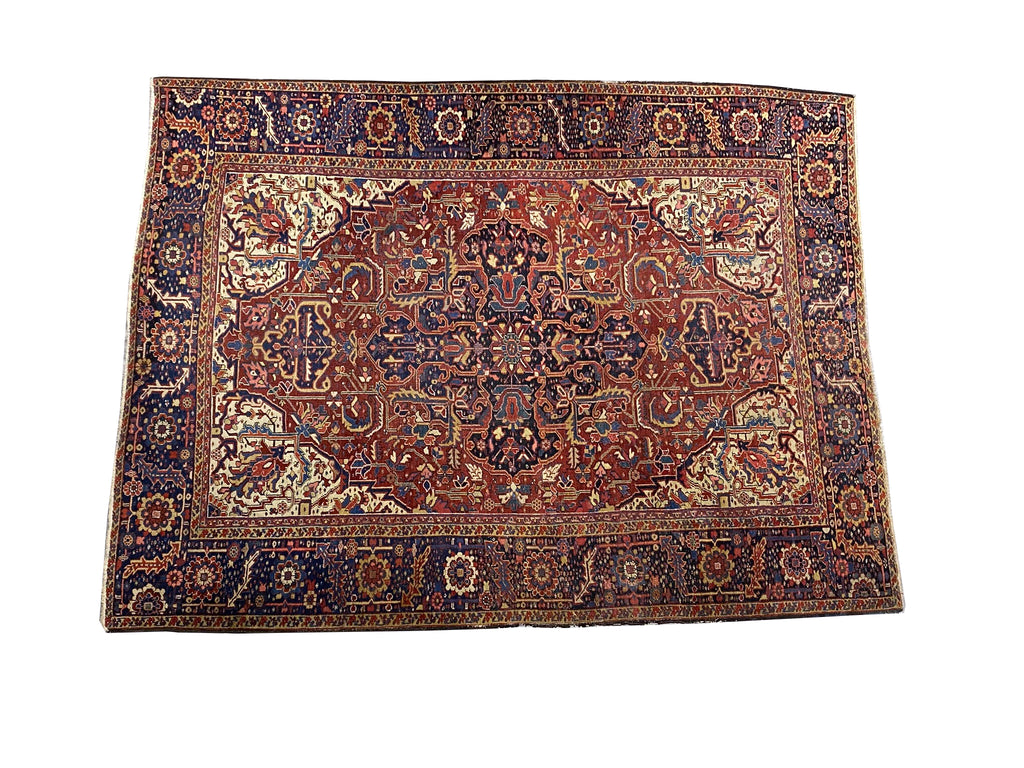 9 x 12 Genuine Antique Persian Heriz Rug 1940's #F-6807