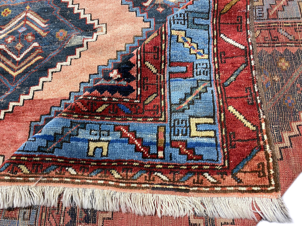 5.1 x 7.4 Semi-Antique Tribal Persian Kurd Rug Wool on Wool #F-6809