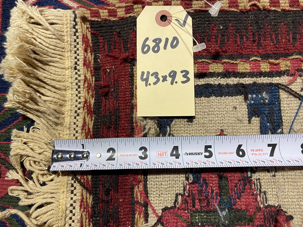 4.3 x 9.3 Semi-Antique Russia Sumak Rug #F-6810