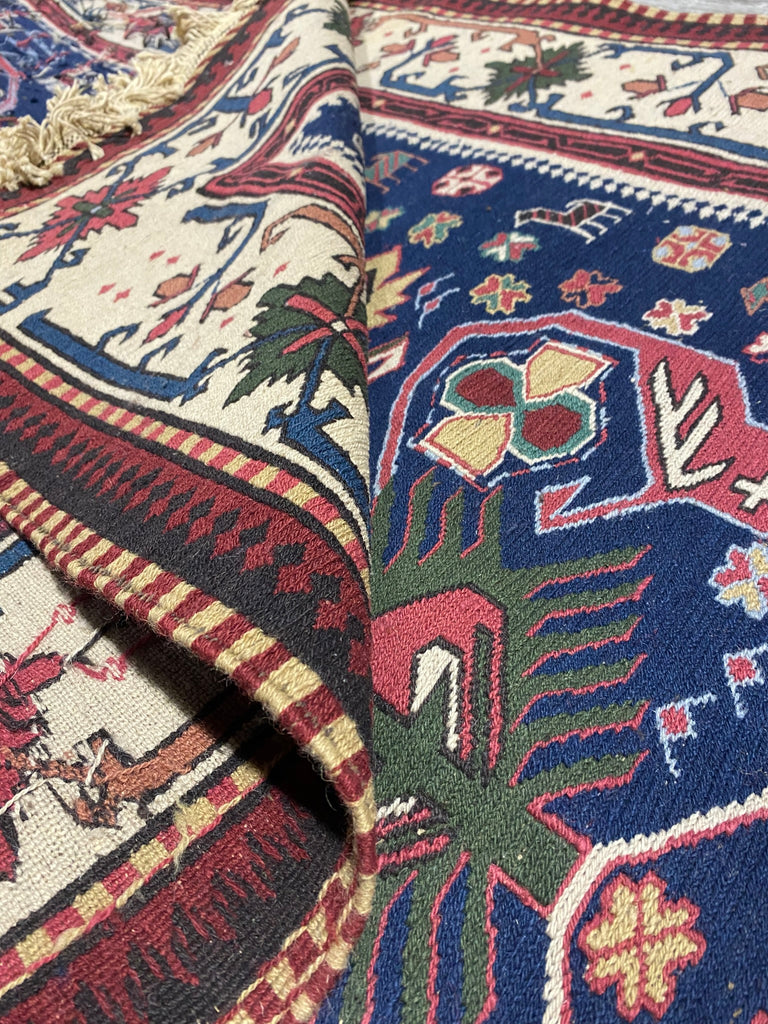 4.3 x 9.3 Semi-Antique Russia Sumak Rug #F-6810