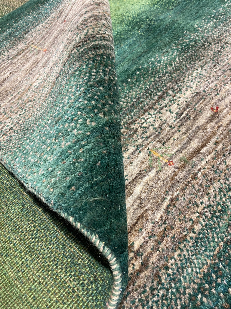 13.6 x 19.9 Oversize Contemporary Wool Handmade Rug GREEN #F-6811