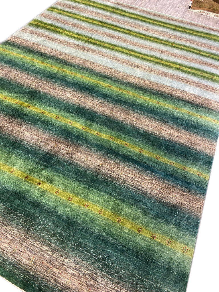 13.6 x 19.9 Oversize Contemporary Wool Handmade Rug GREEN #F-6811