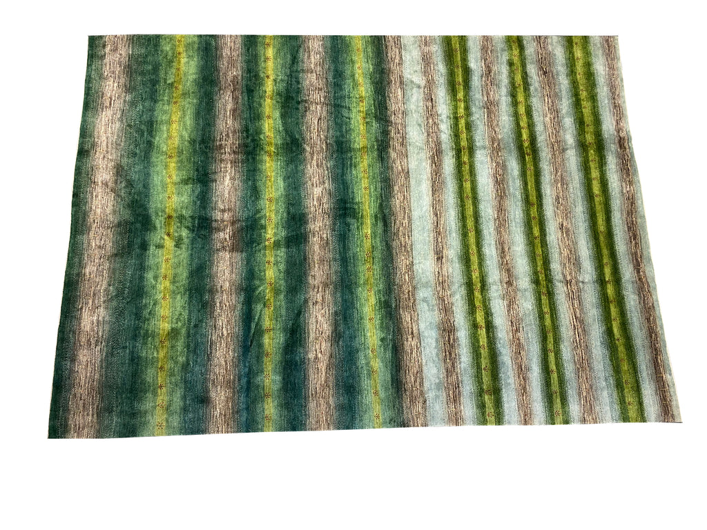 13.6 x 19.9 Oversize Contemporary Wool Handmade Rug GREEN #F-6811