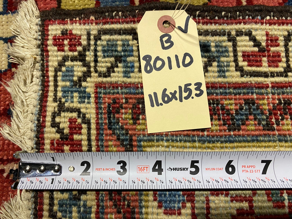 11.6 x 15.3 Amazing Authentic Persian Heriz Rug #B-80110