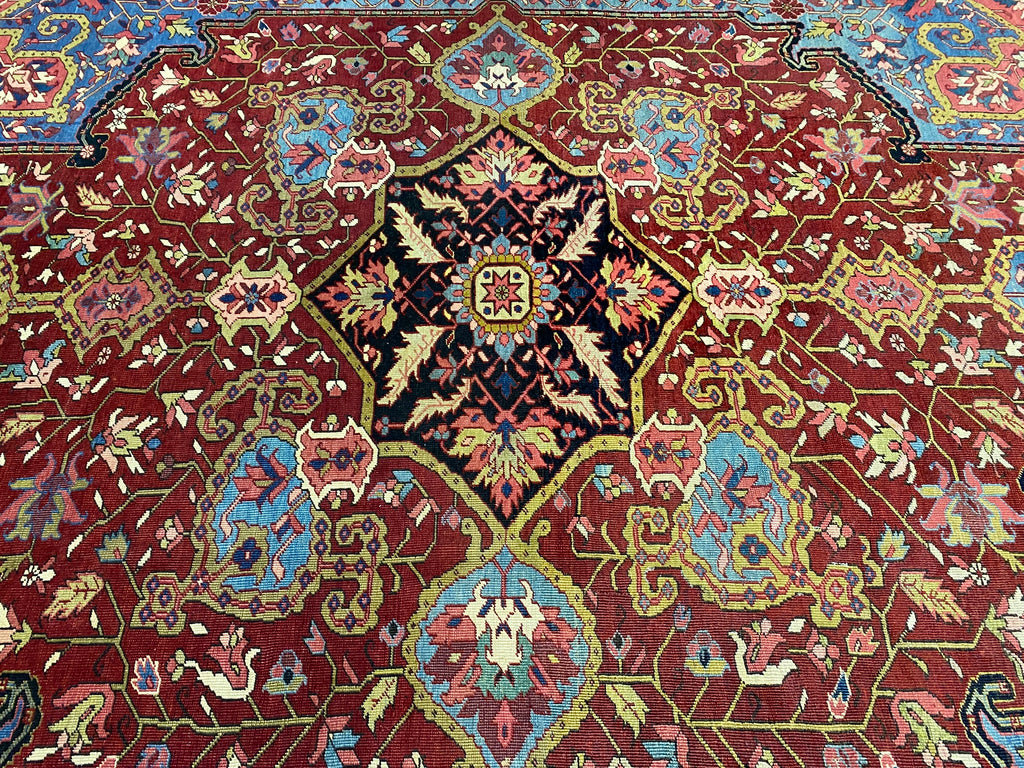 11.6 x 15.3 Amazing Authentic Persian Heriz Rug #B-80110