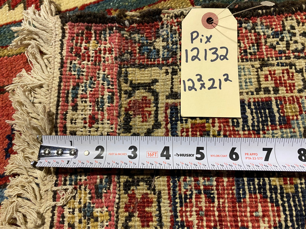 12.2 x 21.2 Authentic Persian Serapi Heriz Large Rug 1930's #PIX-12132