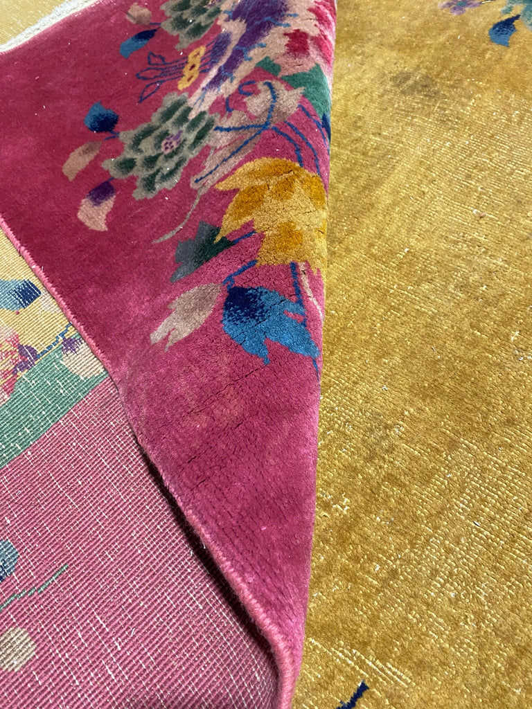 9.10 x 13.6 Art Deco Antique Chinese Rug 1940's #F-6812