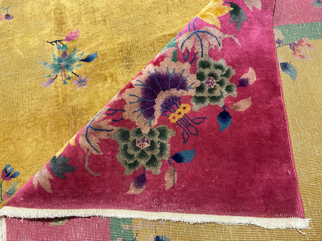 9.10 x 13.6 Art Deco Antique Chinese Rug 1940's #F-6812