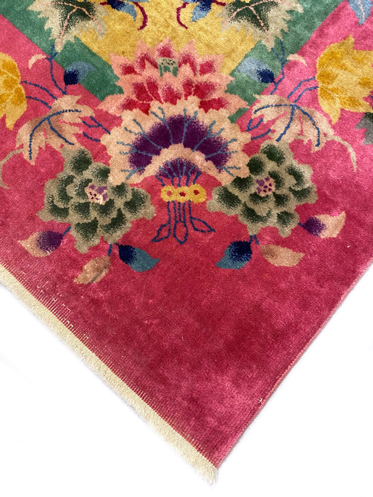 9.10 x 13.6 Art Deco Antique Chinese Rug 1940's #F-6812