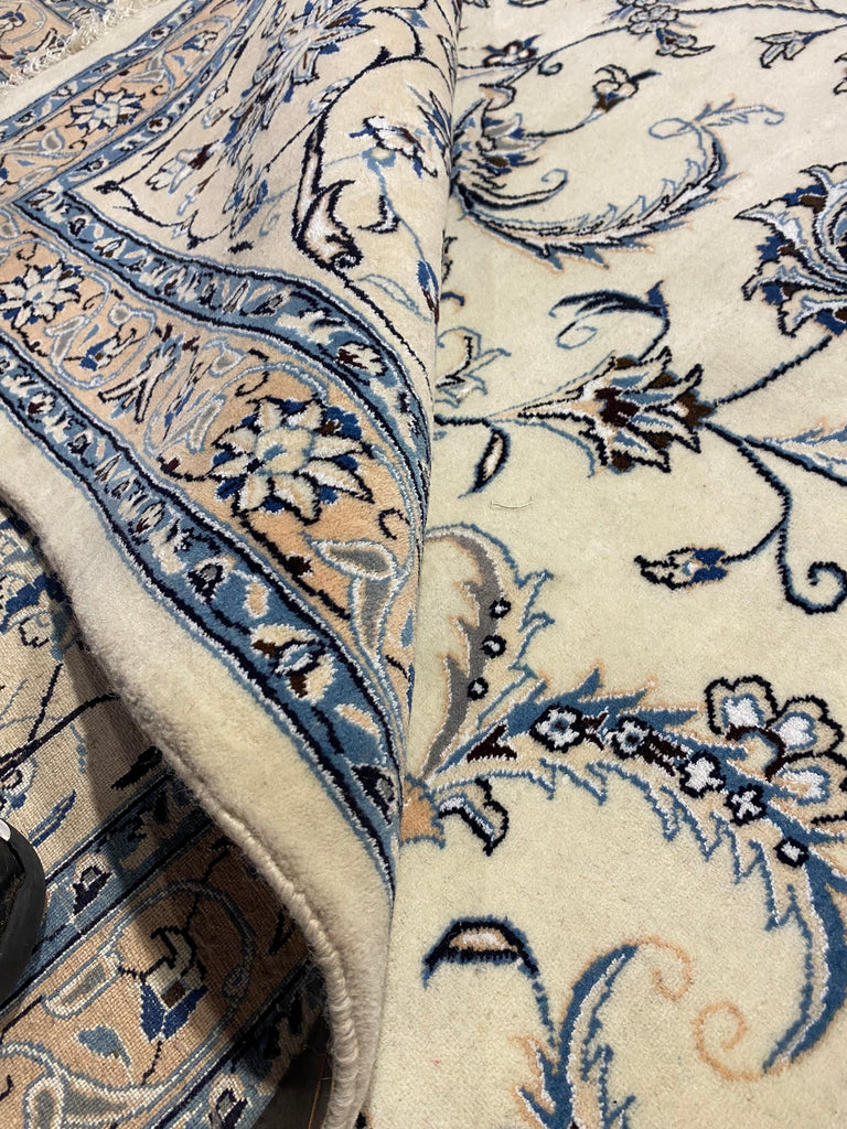 12.7 x 19.2 Authentic Persian Nain Rug Wool and Silk #PIX-122